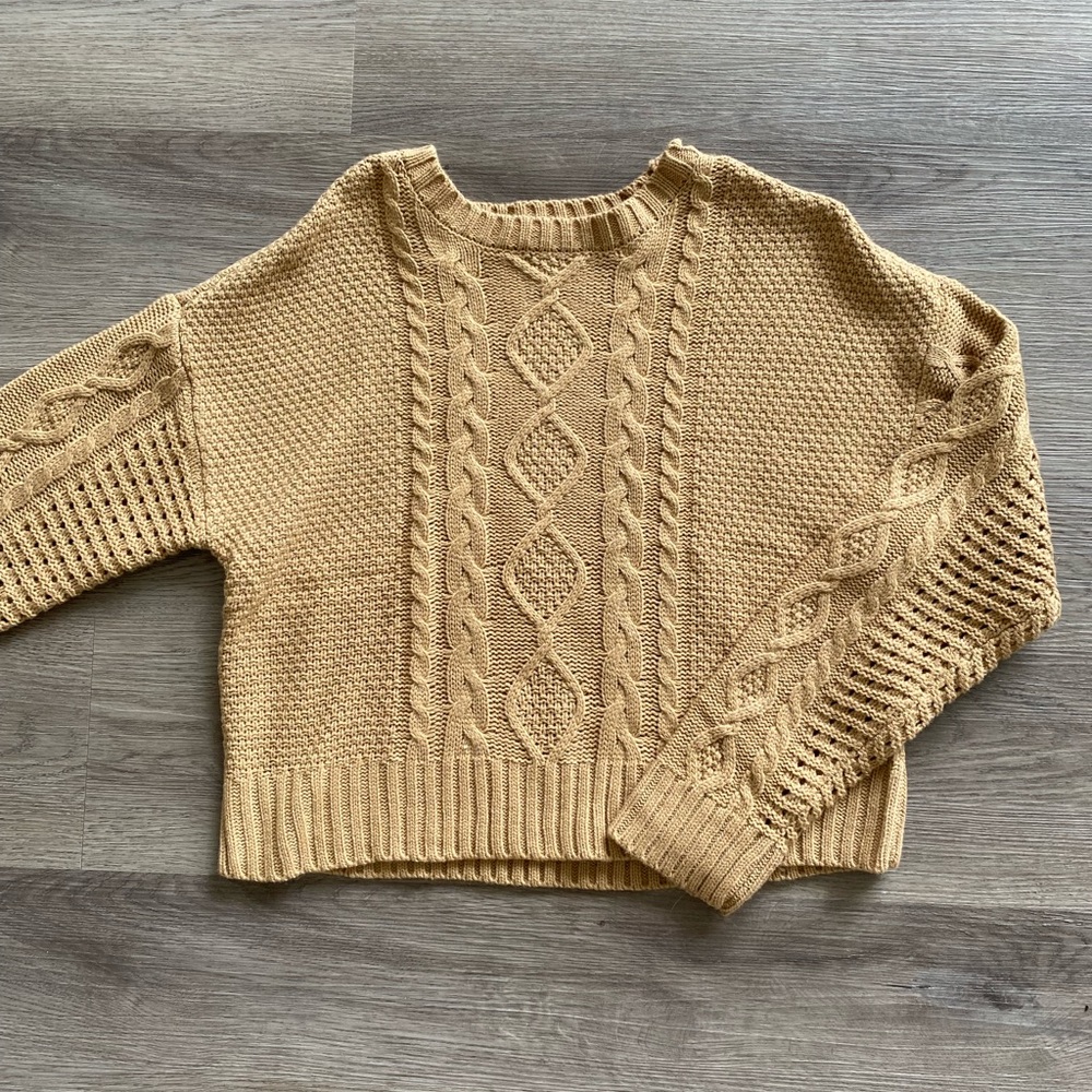 Cropped Long Sleeve Sweater